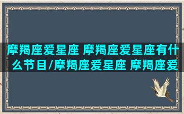 摩羯座爱星座 摩羯座爱星座有什么节目/摩羯座爱星座 摩羯座爱星座有什么节目-我的网站